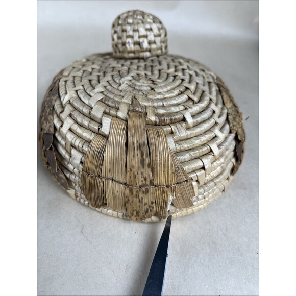 Vintage 10"‎ Duck Nesting Baskets w/ Lids Coiled Straw Folk Art Decor 4 Pc Set - Picture 8 of 12
